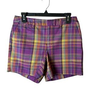 NWT a new day Chino Shorts Purple Plaid 6